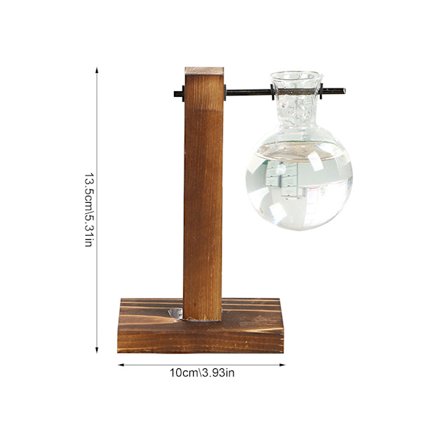 Enkel kreativ glasvas med träram, hydroponisk vas, grön dillplanta, transparent vas, skrivbordsdekoration, typ B