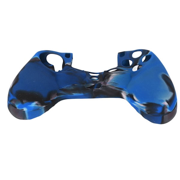 Silikonfodral Halkskyddande Greppskydd med 1 Par Tumgrepp för PS4-Kontroll (Kamouflage Blå för PS4 Silikonhylsa Tumgrepp)