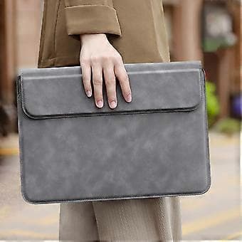 Ergonomisk Notebook Sleeve Stativ Blød Skriveunderlag, Holdbart Læderetui Til Bærbar Beskyttelse Mørkegrå Dark Grey
