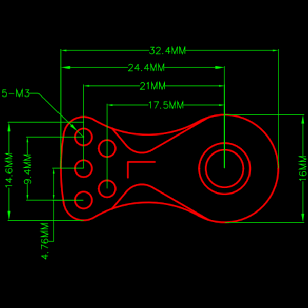 Styrarm i metall av aluminiumlegering 23T Passar för 1/10 1/8 bilmodell (Titan N10228T)