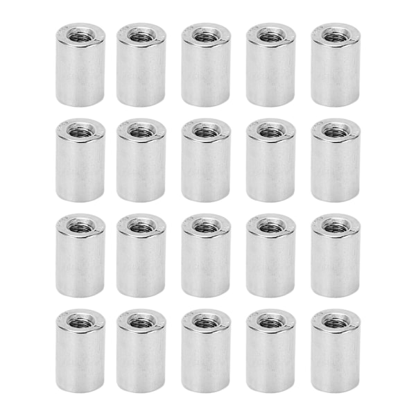 20 kpl M6x1.0 Naarasäikeinen Kytkentämutteri Pyöreä Tanko Liittimet - 12 mm Pituus - 304 Ruostumaton Teräs