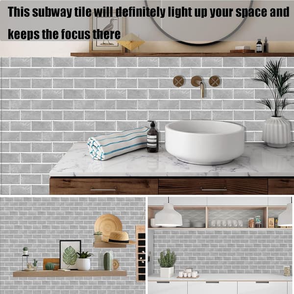 [02]Kitchen Tiles, 12 Pcs Self-Adhesive Tile Stickers Waterproof P