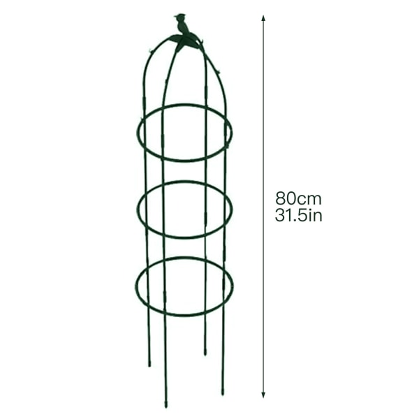 Rose clematis stativ, väderkvarn, jasmin, vinstockar, europeisk månblomma stativ, diameter och höjd justerbar (80 cm grön)
