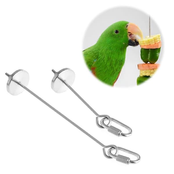 Fuglefoderholder i rustfrit stål, frugtspyd med metalkrog 12,7 cm 20,3 cm L