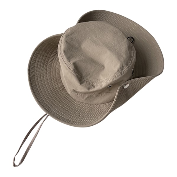 Cowboy-hattu hengittävä kiristysnyöri aurinkosuoja Länsi-Cowboy-hattu ulkona vuorikiipeilykalastukseen Khaki M (56-58cm)