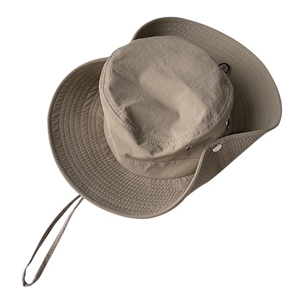 Cowboyhat Åndbar Snøre Solskygge Solbeskyttelse Western Cowboyhat til Udendørs Bjergbestigning Fiskeri Khaki M(56‑58cm)