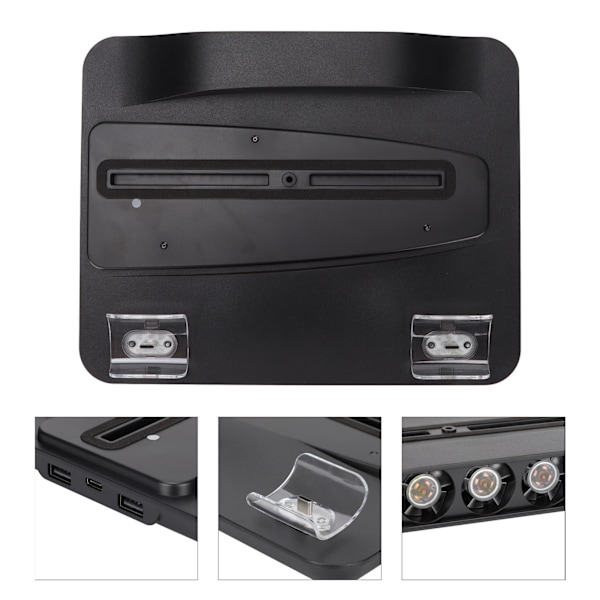 Kylstation för PS5 med 2 USB-hubbar, tyst kylfläkt för PS5 för DualSense