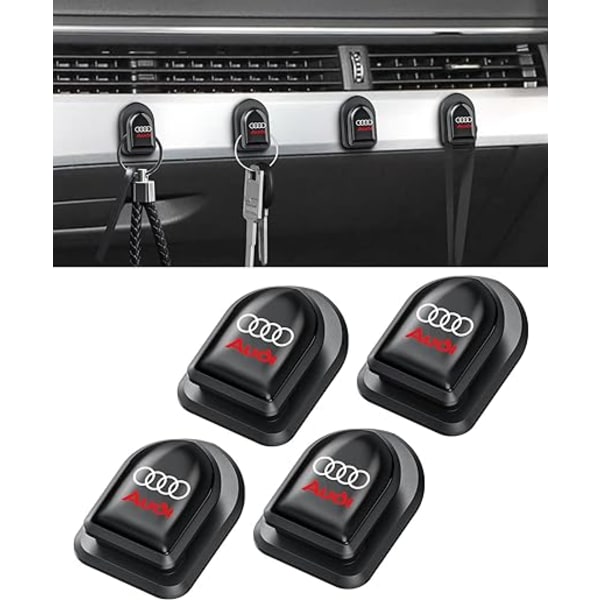 Självhäftande krokar för instrumentbräda, självhäftande krokar för bil med logotyp, 3M självhäftande krokar för USB -nyckel/kabel Kompatibel med Audi A A3 RS3 A4 A5 A6 A7 RS7