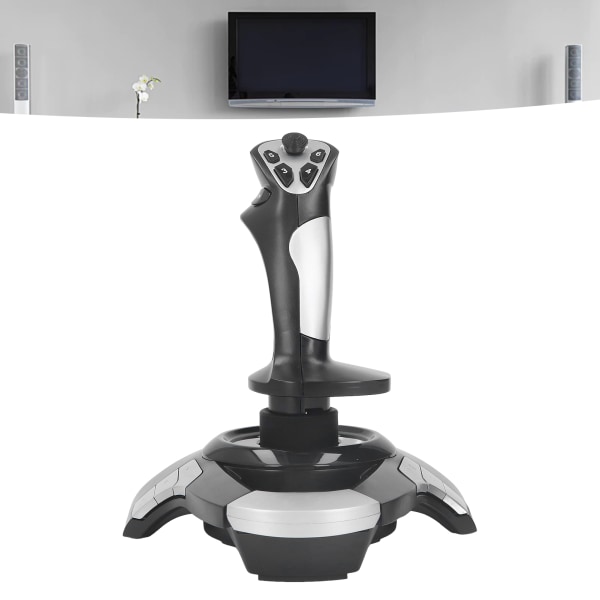 Flygjoystick-styrenhet 3D USB-trådbunden flygsimulatorpinne Joystick-styrenhet med vibrationsfunktion