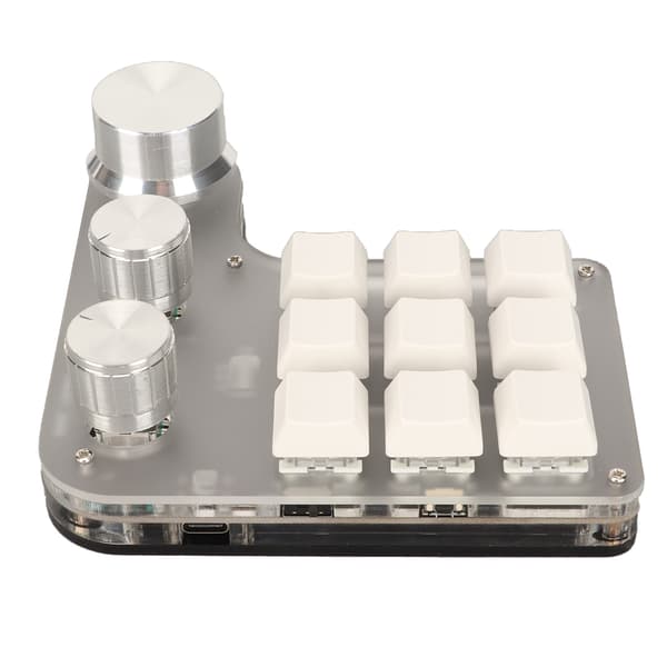 DIY Programmerbart RGB Mekanisk Tastatur 9 Taster 3 Knapper Trådløs Bluetooth Kablet USB til Kontor Hvid