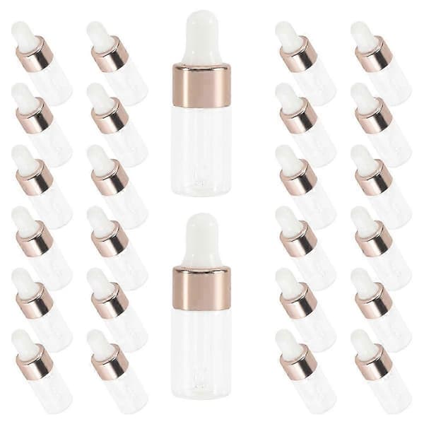 100 stk. mini glasdråbeflasker klare æteriske oliedråbeflasker glasdråbeprøvebeholder