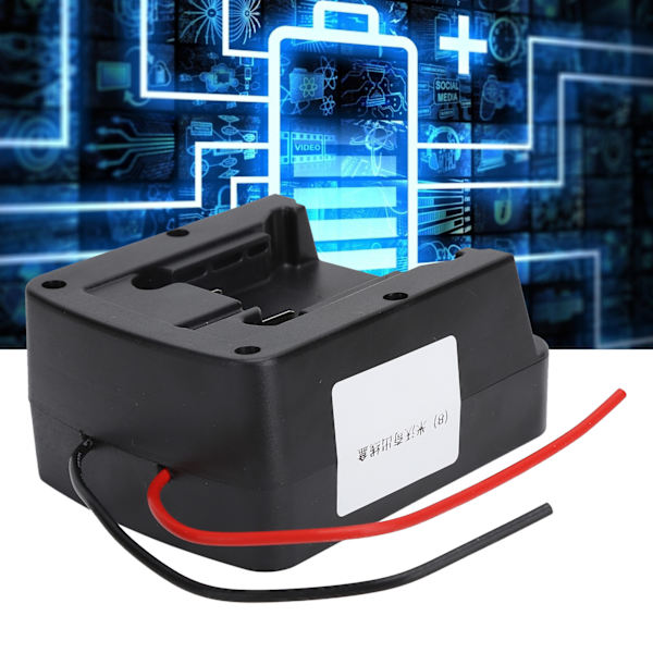 Lithium Batteriadapter Strømforbindelsesbeslag med Kabler til Milwaukee M18 18V Sort