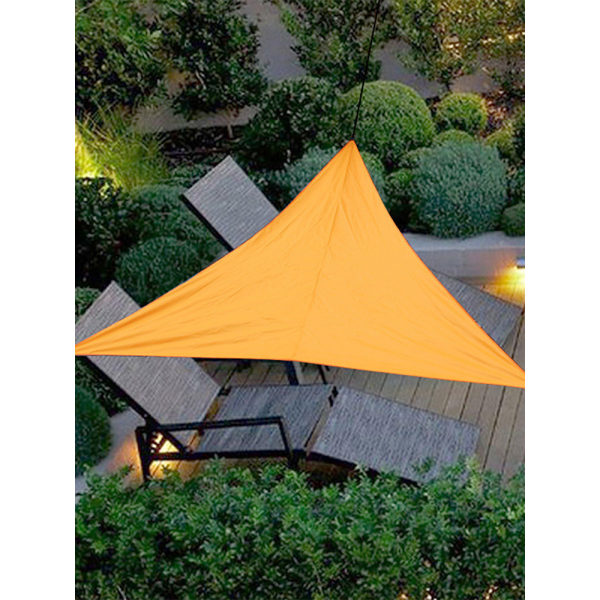 (Oransje 4m) Utendørs trekantet fortelt solskjerming fortelt parasoll seil sammenleggbar landskapsmarkise (400cm*400cm*400cm) Materiale: polyester