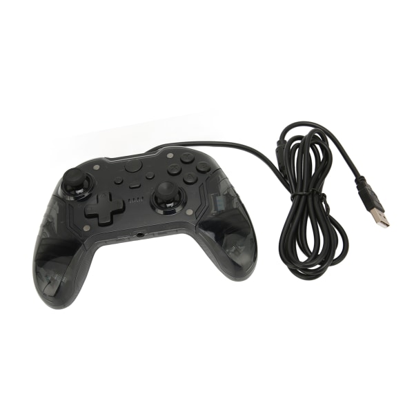 Trådløs Spilkonsol Dobbelt Vibration RGB Transparent Skal Gamepad Joystick til Xbox PC Sort