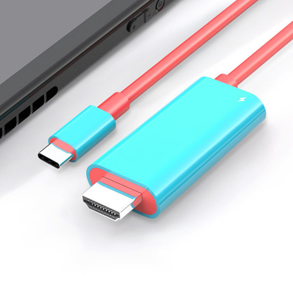 Typ C-omvandlingskabel för Switch 4K 30Hz USB3.1 Typ C till HDMI-kabel för TV-dockningsläge 2m