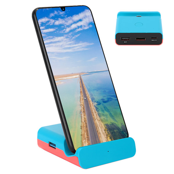 HDMI Videokonverteradapter for Switch/Lite Spillkonsoll Bærbar Mini Lading Dock Stativ Blå Rød