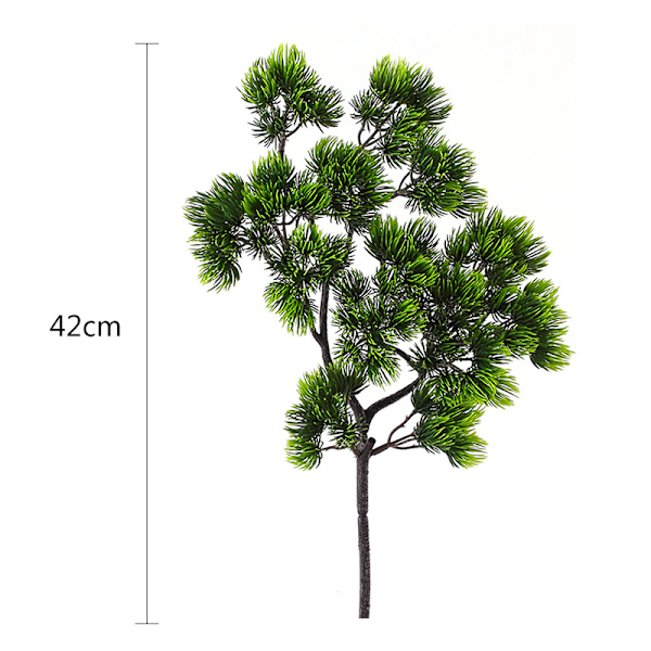 Kunstige furutrær og bonsaitilbehør til blomsterdekorasjon - Kunstige blomster, thuja-blader og dekorative furutrær A1