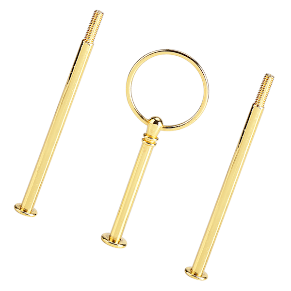 3-lags Rund Gylden Kageholder med Håndtag - Multi-lags Frugtfad og Hardware Montering Holder