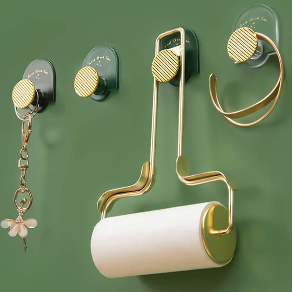 Punch-Free Clear Hook Multifunctional Wall Mount Kitchen Storage Adhesive Hook Gray