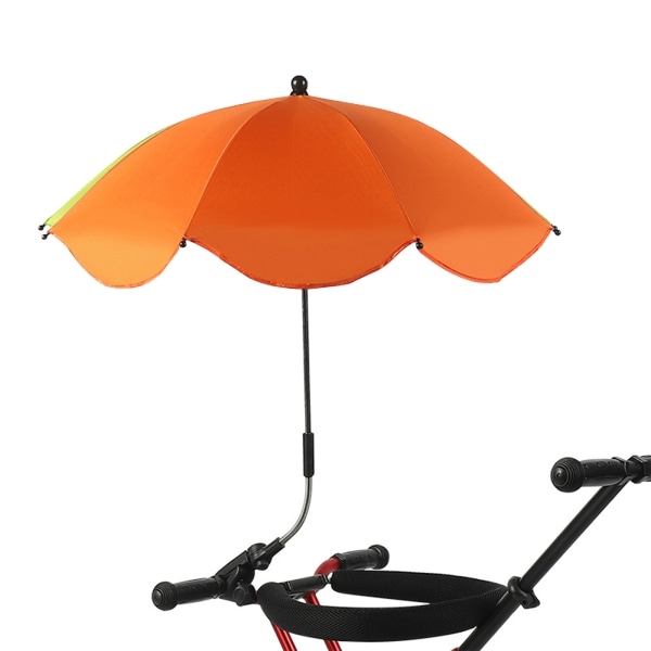 Orange (sølvlim) 35,5 cm 8-ben klapvogn paraply baby klapvogn paraply børneparaply anti-UV parasol parasol gå artefakt paraply c