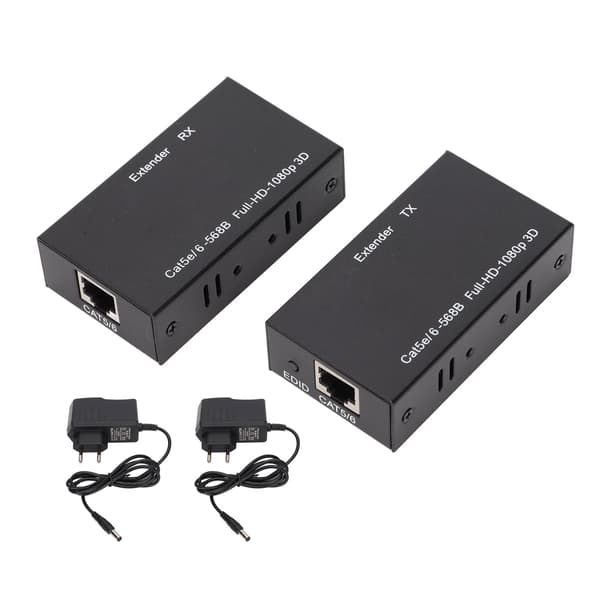 HDMI-förlängare över Cat5E stöder 1080p 3D HDCP EDID med AC100-240V EU-kontakt