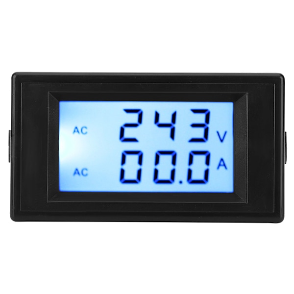 D69-2042 Dubbel Display Voltmeter & Amperemeter AC 80-300V 0-50A/0-100A med Strömtransformator - Svart