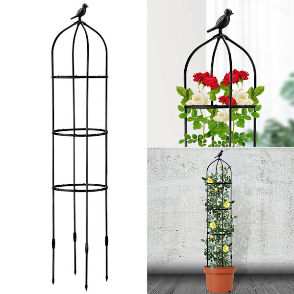 (Efter at have splejset det sorte/fugl dekorative hoved: φ30cm, højde 150cm, pakkestørrelse: 44*16.5*8.5cm) Brudt cirkel rose stativ U-formet model (11mm)