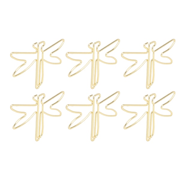 100 stk. Jumbo Guldfarvede Dragonfly-Formede Papirclips - Skridsikre Kontorartikler til Stilfuld Organisation