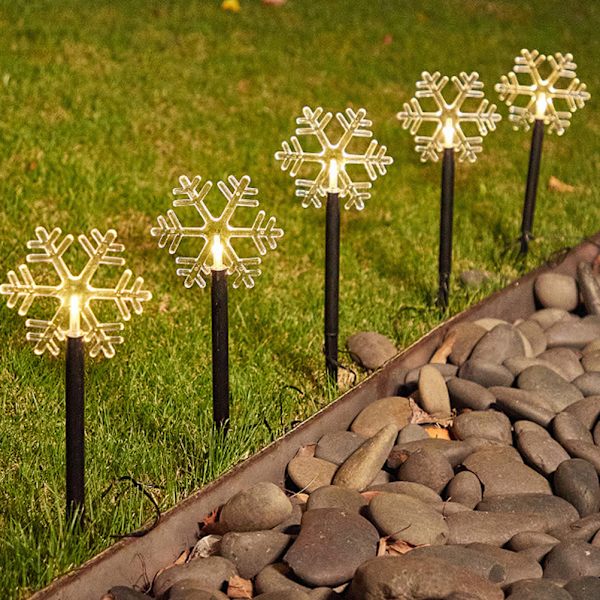 Solcelled Julelys Stjerne Ute Energibesparende Vanntette Solcelledrevne Stake Lys Dekorasjoner for Hjem Sti Hage Gangvei Hageplen Patio