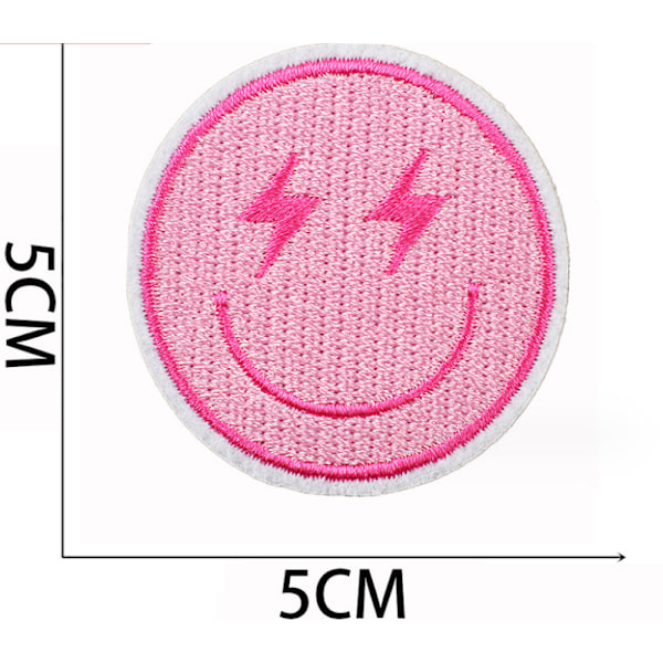 20 stycken broderade strykjärnspåsar rosa, broderade självhäftande strykjärnspåsar, sy-på-dekaler för kläder, ryggsäckar, jeans, hattar, reparation och dekoration