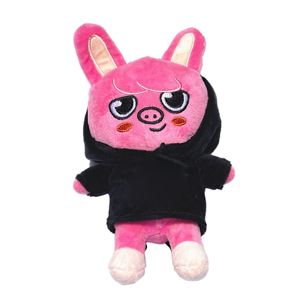 SKZOO Stray Kids Plussilelu: Vaaleanpunainen Sika Huppupuku - Pukeutunut Piirretty Plussilelu