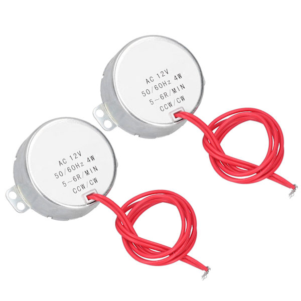 2 st AC Synkronmotor, CCW/CW, Mikroverktygstillbehör, AC 12V, 5-6 RPM, 4W Utgångseffekt