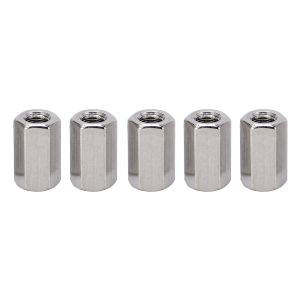 5 stk. sekskant koblingsmøtrik M10 x 1,5 17 L30mm - Rustfri koblingsmøtrik i rustfrit stål til gevindstang