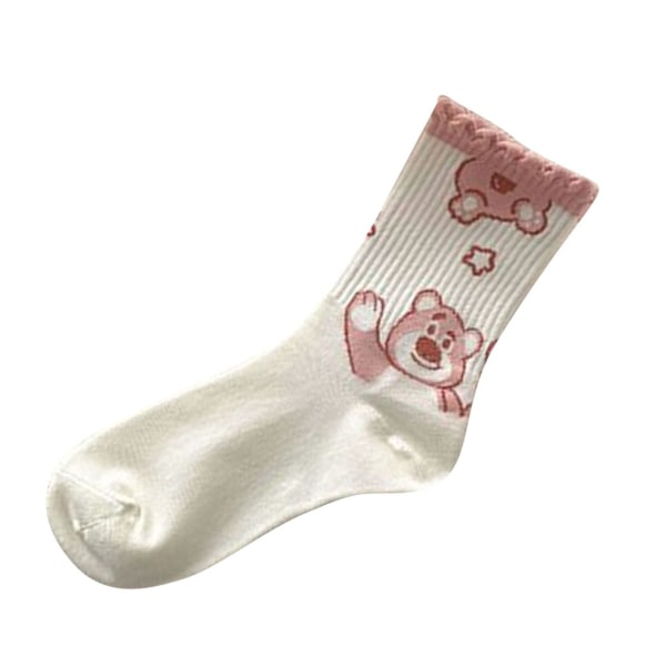 1 Pari Naisten Karhusoppia Cartoon Sweet Cute Print Tytöt Preppy Style Polyester Medium High Pink Type 5