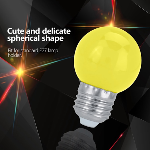3W E27 Rund LED-lampa för hem, bar och festdekoration - Gult ljus för festlig atmosfär