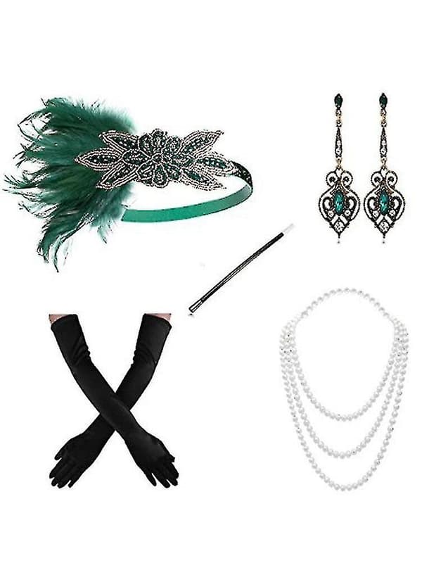 20'er tilbehør Gatsby tilbehør 1920'er Flapper Great Gatsby tilbehørssæt-hao Style3