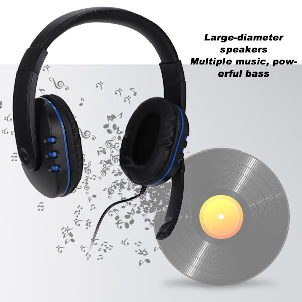 Universal Dubbelsidigt Headset med Mikrofon Spelhörlurar för PS4/Slim/Pro/ONES X/Switch