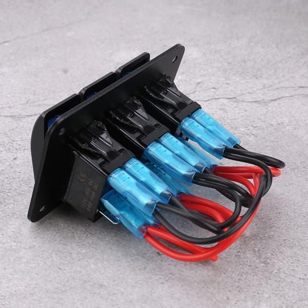 3-veis 12-24V vippebryterpanel med LED-lys for bobil, bil, båt