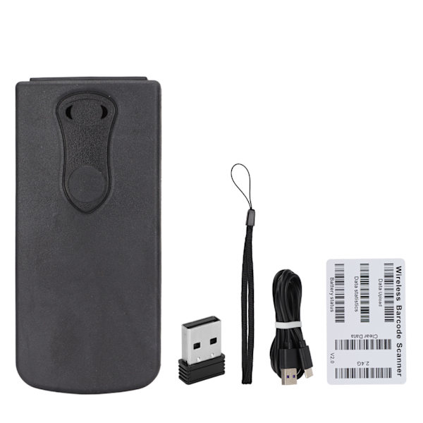 Trådløs strekkodeskanner 2D Mini håndholdt bærbar 2.4G Bluetooth QR-kodeskanner for Android