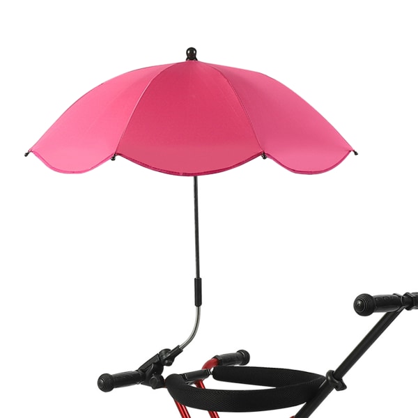 Rose rød (sølvlim) 35,5 cm 8-ben klapvogn paraply baby klapvogn paraply børne paraply anti-UV parasol parasol gå artefakt paraply
