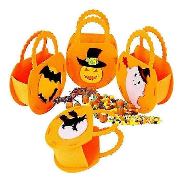 Halloween Filt Spand Slikpose Cookiepose Børn Græskar Slikpose Kurv