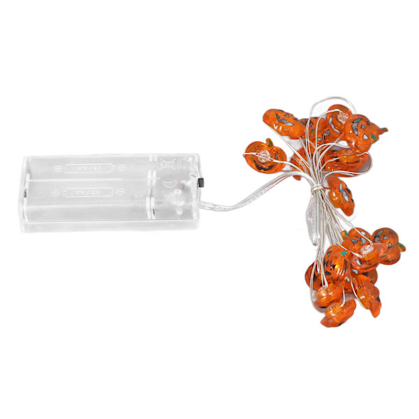20-stykker 2m Batteridrevne LED-Gresskarlysstreng - Kobbertråd Halloween-dekor for innendørs og utendørs DIY-prosjekter