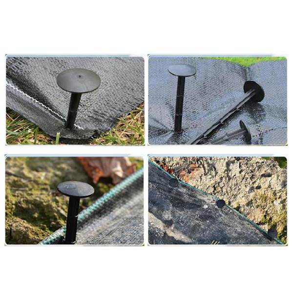 (6 kpl, musta 11 cm) Puutarhan maahan kiinnitettävät naulat, materiaali: PP-muovi ((edullisia pieniä tarvikkeita puutarhanhoitoon)