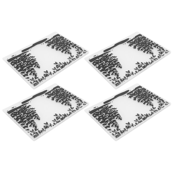 Sett med 4 hevede relieff-embossingsmapper for DIY-håndverk – Plastmaler for bruk med embossingsmaskiner