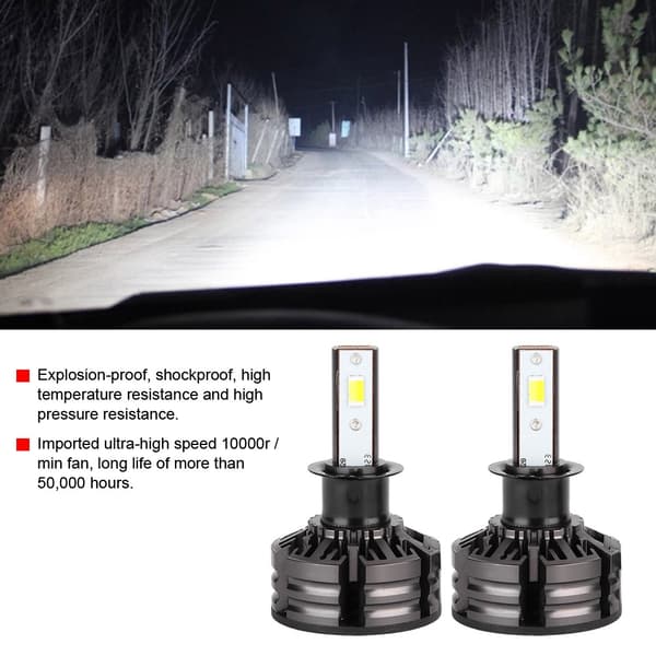 Hvit Bil LED Frontlyspære Kit Integrert Konverteringssett H3