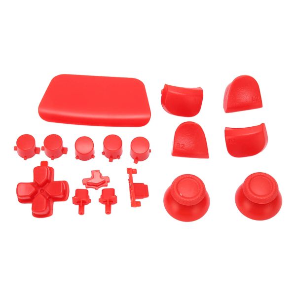 16 stk. Spillkontroll-erstatningsknapper for PS5-kontroller - Erstatningsknapper for tommelfinger, avtrekkerknapper for PS5-kontroller - Rød