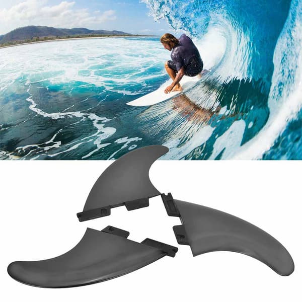 Svarte Split Tail Rorfinner for Surfebrett og Kanoer