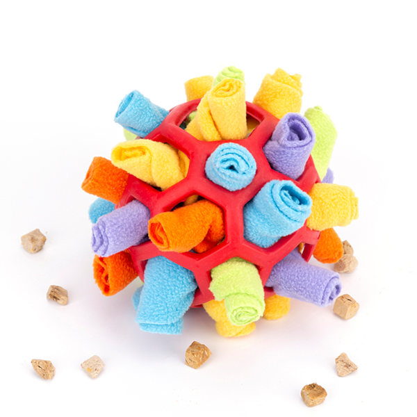 Röd Sfär Blind Box: Överraskningsmatsbubbla Gummiballsleksak för Husdjur - Sniffa och Lek Kul!