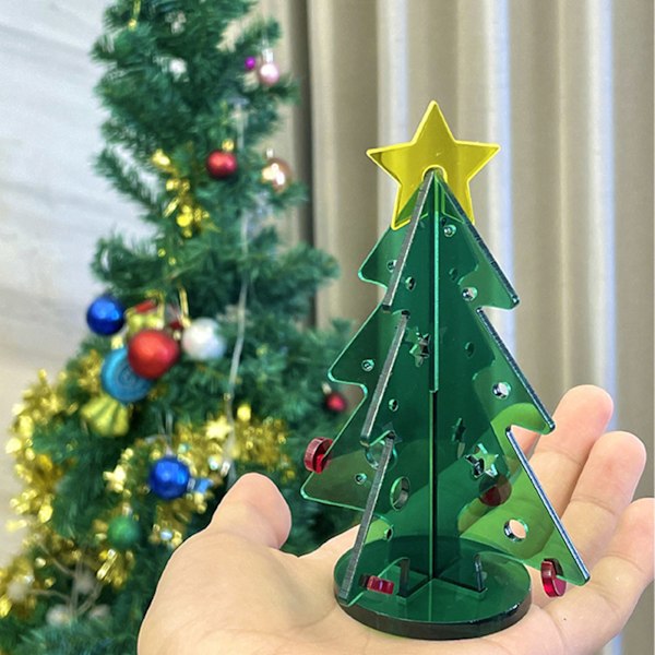 DIY Mini Akryl Juletresett - Enkel Skrivebordsdekorasjon for Gaver, Størrelse: 145x195mm