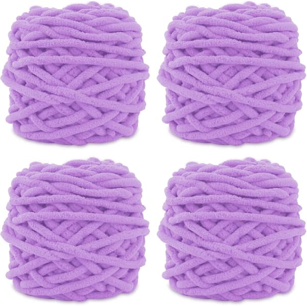 Garn 4x Garn til Hækling, Blødt Chunky Garn til Garnprojekter lotus root purple
